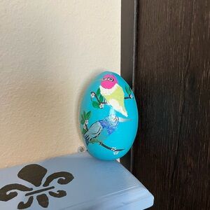 Hand-Painted Bird Decor Gourd Egg